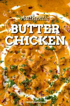 the cover of authentic butter chicken