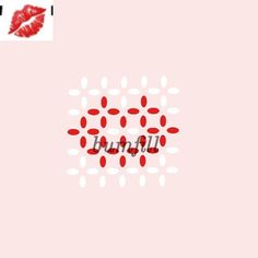 the word love spelled with red lipstick on a pink background