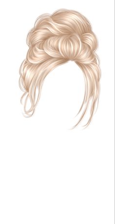 a drawing of a blonde wig with long hair