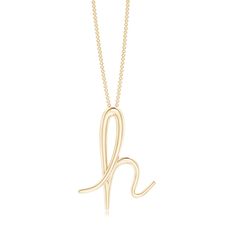 Personalize your jewelry look with this charming lowercase "h" initial pendant. It is crafted in 14k yellow gold and has a simple yet appealing design. H Initial, Plain Jewelry, Gold Initial Pendant, Jewelry Accessories Ideas, Initial Pendant Necklace, Elegant Pendant, Initial Jewelry, Initial Pendant, Look Stylish