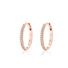 The largest size in our signature huggie series 15 mm Solid 18K Gold 16 round 1.1mm brilliant diamonds on each hoop, VS quality, G/H Color. TCW = 0.16 cts per hoop Hinged opening with hidden post closure Sold as a pair Rose Gold Huggie Hoop Earrings Vvs Clarity, Rose Gold Small Hoop Huggie Earrings With Diamond Accents, Timeless Small Hoop Earrings With Single Cut Diamonds, Diamond Huggie Earrings With Halo Design, Timeless Small Hoop Diamond Huggie Earrings, Rose Gold Hoop Earrings With Single Cut Diamonds, Rose Gold Diamond Hoop Earrings With Single Cut Diamonds, Rose Gold Small Hoop Diamond Earrings, Timeless Pave Set Huggie Hoop Earrings