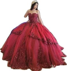 Glamorous Quinceanera Dress With Sweetheart Neckline, Sequin Fitted Quinceanera Dress For Debutante Ball, Red Quinceanera Dress With Tulle And Sweetheart Neckline, Fitted Quinceanera Ball Gown With Sequins, Fitted Sequined Quinceanera Ball Gown, Fitted Sequined Ball Gown Quinceanera Dress, Fitted Ball Gown Quinceanera Dress With Sequins, Fitted Quinceanera Dress With Sequins In Ball Gown Style, Prom Quinceanera Dress With Sequins And Sweetheart Neckline