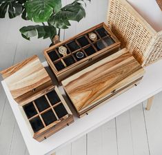 🕰️ Discover the perfect harmony of style and function with our exquisitely handcrafted Wooden Watch Boxes. Designed to keep your cherished timepieces organized and on display, these unique boxes are an essential addition to any watch enthusiast's collection.  Elevate Your Watch Collection with Our Handcrafted Wooden Watch Boxes! 🎨💼 Personalization at its Finest Choose elegance that resonates with you. Our watch boxes feature optional glass or wood lids, exuding sophistication. Add a personal Wood Lids, Wood Watch Box, Engraved Watch, Wooden Watch Box, Watch Organizer, Watch Boxes, Watch Engraving, Watch Holder, Watch Storage