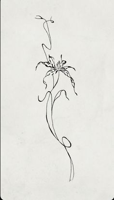 a black and white drawing of a flower