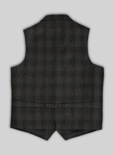 Unleash your inner trendsetter with our Highlander Gray Classic Check Tweed Hunting Vest. Forged from opulent pure wool, this vest showcases a distinguished check motif in a profound shade of gray, interwoven with nuanced accents that meld timeless gravitas with contemporary panache. Whether reveling in the brisk embrace of the season or navigating the pulse of urban landscapes, this vest will exalt your wardrobe to unparalleled eminence   The Hunting Vest was inspired and worn by the British and American in the late 19th century and early 20th century. In order to keep warm when hunting in the cold and humid season, thick and wear-resistant fabrics are used for both the front and back of the vest.   Look Includes   Highlander Gray Classic Check Tweed Fabric   Vintage Brown Leather Buttons Business Tailored Tweed Vest, Tweed Business Vest For Fall, Tailored Tweed Vest For Formal Occasions, Formal Tailored Tweed Vest, Elegant Black Wool Vest, Business Tweed Vest For Fall, Fall Business Tweed Vest, Wool Business Vest For Fall, Wool Vest For Business In Fall