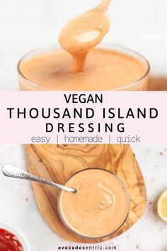 vegan thousand island dressing recipe with text overlay