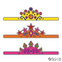 three different colored designs with stars and hearts on them, each one has a crown