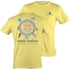 a yellow t - shirt with the words simply southern on it