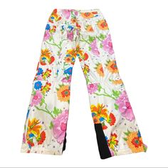 Skea Paris / Vail New Flower Ski Snowboard Straight Leg Pants New Never Worn Size 8 Waist 16"" Flat Inseam 32"" Poly White And Multi Color Showstopper Tags:Blogger Weworewhat Vail Snowboard Winter Authenticity And Customer Satisfaction Guaranteed Smoke Free And Fast Shipping" White Floral Print Trousers, New Flower, Ski Snowboard, Ski And Snowboard, Straight Leg Pants, Customer Satisfaction, Leg Pants, Straight Leg, Multi Color