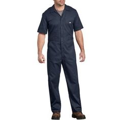 Dickies Men's Flex Short Sleeve Coverall, 33274 Coverall Men, Mens Coveralls, Coveralls Mens, Work Overalls, Mens Overalls, Work Shirts, Black Shorts, Dark Navy, Men Short Sleeve