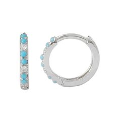 "This finely handcrafted huggie hoop dangle earring is composed of 14K solid gold and pavé set with genuine GVS1 quality round brilliant cut natural real Diamonds and AAA quality natural real Turquoise gemstones. This earring also features a secure hinged closure for the ease of taking them on and off and is available in a variety of our popular hoop sizes! ♦ XS Size Huggie Dimensions: - outer diameter approximately 8mm (5/16) - inner diameter approximately 6mm - hoop thickness 1.3mm (16 GA) - p Blue Sterling Silver Huggie Earrings, Turquoise Sterling Silver Huggie Jewelry, Blue Hypoallergenic Sterling Silver Huggie Earrings, Blue Small Hoop Huggie Earrings In Sterling Silver, Blue Sterling Silver Round Huggie Earrings, Turquoise Hoop Huggie Earrings As Gift, Turquoise Sterling Silver Small Hoop Earrings, Turquoise Round Huggie Earrings For Gift, Small Turquoise Sterling Silver Hoop Earrings