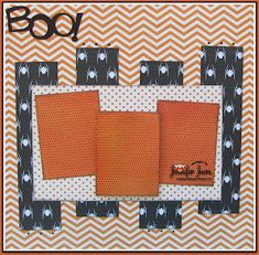 an orange and black halloween card with the word boo on it's front corner