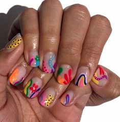 Glastonbury Nail Art, Glastonbury Nails, Glasto Nails, Cat Nail Designs, Cowboy Nails, Summer Nails 2024, Hippie Nails, Summery Nails