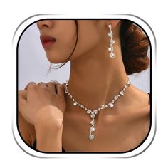 PRICES MAY VARY. Rhinestone necklace is made of rhinestone and alloy,comfortable to wear Silver sparkly jewelry size is15in+5.9in extender chain,earring size is 2.28in,you can adjust the length of necklace freely by yourself Prom jewelry sets are classic and fashionable design,mainly composed of rhinestone necklace and earrings.It will attract others’ attention,and you will stand out in the crowd and receive lots of compliments from others Crystal jewelry set is a good choice on wedding,prom,ban Prom Jewelry Ideas, Wedding Jewelry Necklace, Prom Jewelry Sets, Rhinestone Jewelry Set, Chain Earring, Crystal Jewelry Sets, Sparkly Jewelry, Prom Jewelry, Jewelry Crystal