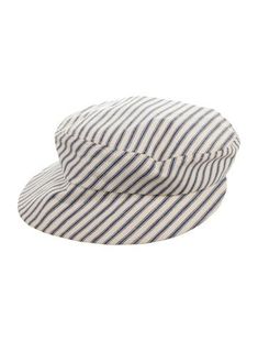 Mattress ticking blue and white striped cotton stylized bucket hat Spring Adjustable Striped Hats, Summer Striped Cotton Hat, Casual Striped Brimmed Bucket Hat, Spring Striped Bucket Hat, Playful Blue Cotton Hats, Accessories Hats, Print Patterns, Blue And White, Women Accessories