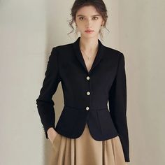 Product information: Fabric name: Polyester Color: black coat, green brown skirt Sleeve type: regular sleeve Main fabric composition: Polyester (polyester fiber) Size: S,M,L,XL Length: Short (40cm Applicable Gender: Female Sleeve length: long sleeve Style: Socialite style Size: Unit: cm Note: 1. Asian sizes are 1 to 2 sizes smaller than European and American people. Choose the larger size if your size between two sizes. Please allow 2-3cm differences due to manual measurement. 2. Please check the size chart carefully before you buy the item, if you don't know how to choose size, please contact our customer service. 3.As you know, the different computers display colors differently, the color of the actual item may vary slightly from the following images. Packing list: 1PC x Suit jacket/ 1PC Blazer Korean Style, Crop Outerwear, Socialite Style, Female Sleeve, Blazer Jackets For Women, Brown Skirt, Blazer And Skirt, Brown Skirts, Popular Outfits