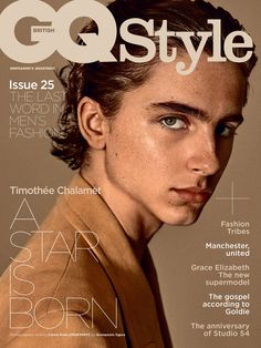 a young man is featured on the cover of gq style magazine, issue 25