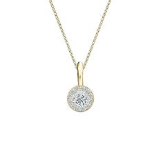 This charming diamond halo pendant come set with round 0.13 ct. total weight center stone embedded with small 0.12 ct. total weight round-cut natural diamonds as side stone in a 14k yellow gold metal, together takes a total weight of 0.25 ct. and comes with 18-inch box chain that secures with spring ring clasp. Black Diamond Pendant, Black Diamond Studs, Diamond Solitaire Pendant, Halo Diamond Earrings, Solitaire Diamond Pendant, Colored Diamond Rings, Halo Earrings, Halo Setting, Black Diamond Ring