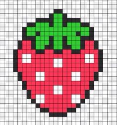 a cross stitch pattern with a strawberry on it