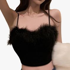 Say What Faux Fur Cropped Top Bustier. Zip Back Closure, Faux Soft Fur Lined Top. Strapless. See Pictures For Additional Details And Measurements Size Large Bit Appears To Run Small, More Like A Juniors Sizing Fitted Bandeau Camisole For Party, Party Bandeau Camisole, Chic Winter Crop Top For Club, Fitted Winter Crop Top For Evening, Black Cami Tube Top For Party, Fitted Sleeveless Crop Top For Winter, Elegant Fitted Winter Tank Top, Black Fitted Tank Top For Winter, Fitted Black Tank Top For Winter