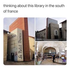 there are pictures of different buildings in france