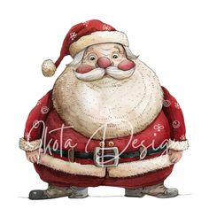 a watercolor painting of santa claus