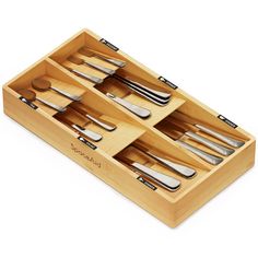 PRICES MAY VARY. ORGANIZED AND BEAUTIFUL - Make your kitchen drawer neat and organized with bamboo silverware organizer. The utensil organizer is designed for your different silverware kitchen storage organization; SIZE: 15.6"L x 8"W x 2.4"H KITCHEN UTENSILS STORAGE - Designed to hold silverware, utensil, flatware, cutlery, spoons and knives; The bamboo organizer for kitchen storage organization is 2.4" High; MEASURE YOUR DRAWER HEIGHT FIRST 80 LABEL STICKERS INCLUDED - Identify drawer contents Knife Drawer Storage, Kitchen Utensil Drawer Organization, Kitchen Utensil Drawer, Bamboo Silverware, Knife Drawer, Silverware Organizer, Labels Kitchen, Silverware Drawer Organizer, Utensil Drawer Organization