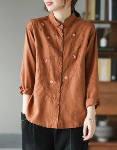 Linen Blouses, Embroidery Clothes, Linen Embroidery, Embroidery Shirt, Shirt Linen, Spring Fabric, Oversized Dress, Shirt Embroidery, Linen Blouse