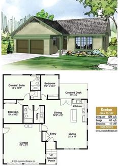 two story house plans with an open floor plan for the front and back of the house