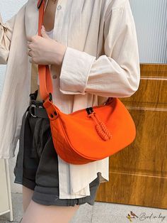 BirdinBag - Stylish & Versatile Single Shoulder Crossbody Bag - Perfect Accessory! Details Pictures, Orange Bag, Word Wrap, Saddle Bag, White Space, Bag Bag, Saddle Bags, Orange Color, Crossbody Bags