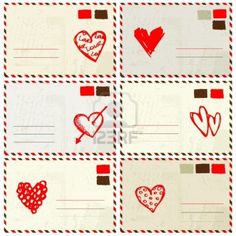 valentine's day stamps with hearts on them