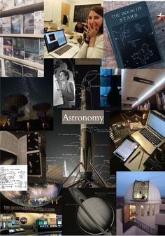 a collage of photos with astronomy related items