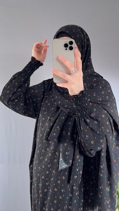 "Here is two piece prayer dress with separate hijab. Our prayer gowns are made with luxury and comfort in mind in England from natural materials which are very sustainable and good for health. The material of this dress is so soft and breathable. Features: 💎This dress is very comfortable and perfect to wear over your regular clothes at home or at mosque. 💎Easy to wear, you will be ready to pray in seconds. 💎It is two piece , where hijab is not attached to the dress.  ( SCARF CAN BE ATTACHED JUST CHOOSE OPTION \"With attached hijab\" AT THE CHECK OUT. 💎Sleeves have electric ribbon and securely fixed on wrists to make sure it doesn't go down during the prayer. 💎The dress is complemented by a long and wide hijab (scarf)   Details: * Material -  Cotton / Viscose * Size - Standard, would b Modest Black Khimar, Modest Black Long Sleeve Khimar, Modest Long Sleeve Black Khimar, Prayer Clothes, Prayer Dress, Dress Scarf, Dress Muslim, The Prayer, Hijab Scarf