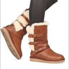 Ugg Australia Becket Boots, No Box 100% Authentic, Code 1005380 Chestnut Leather, Runs Snug Fit Cute, Comfortable & Super Warm Great Quality! Gently Worn, Great Condition I Love This Style! I Would Keep These, But My Location Is Not That Cold. Great For The Really Cold Weather! Ugg Sweater Boots, Ugg Chestnut, Pink Ankle Boots, Tall Winter Boots, Chestnut Uggs, Ugg Boots Tall, Ugg Boots Short, Boots Fur, Ugg Classic Tall