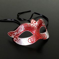 Venetian eye and red/silver mask is alluring, embedded with silver glitter to make you look glamorous at any function. Completed with thin satin ribbons ready to wear. Perfect for any event or function. Mask Ball Party, Blue Masquerade Mask, Red Masquerade Mask, Red Masquerade, Halloween Birthday Parties, Masquerade Mask Women, Mask Ball, Silver Mask, Party Mask