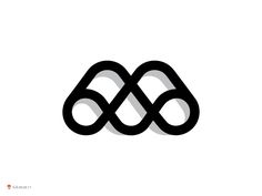 an image of two black and white letters that appear to be interlocked together