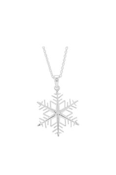 Silver Snowflake Necklace For Anniversary, White Gold Snowflake Necklace For Anniversary, Silver Snowflake Necklace For Holiday, Silver Snowflake Necklace For Gift, Holiday Sterling Silver Jewelry, Holiday White Sterling Silver Necklace, Christmas Silver Hallmark Jewelry, Silver Hallmark Jewelry For Christmas, Silver Necklace For Birthday And Christmas