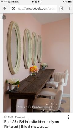 an image of a dining room setting on pinterest for bridal showers