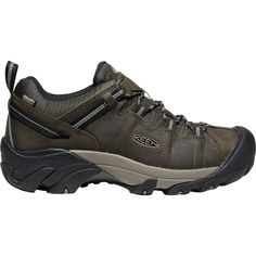 We love to take on new-to-us day hikes in the Keen Targhee II Waterproof Hiking Shoes. The Keen. Dry waterproof insert keeps your feet dry as you stomp through puddles, and comfortable on rocky sections of trail. The nubuck leather upper blocks out moisture so your feet stay dry, and the hydrophobic mesh lining wicks sweat to help prevent blisters. The ESS shank provides your foot with great stability on those super steep sections of trail you'll encounter on your way to the summit. Rugged Waterproof Trail Running Shoes For Outdoor Work, Green Low-top Waterproof Boots For Outdoor Activities, Rugged Waterproof Hiking Boots For Sports, Waterproof Rugged Hiking Boots For Sports, Rugged Low-top Waterproof Sports Boots, Green Low-top Waterproof Boots For Outdoor, Green Low-top Waterproof Boots For Hiking, Green Low-top Waterproof Hiking Boots, Green Rugged Waterproof Boots For Outdoor Activities