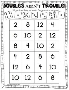 a printable game with numbers and dices for the number ten to twelve, which is