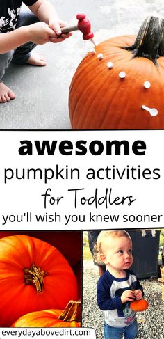 some pumpkin activities for toddlers to do with the kids and learn how to use them