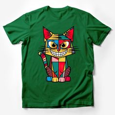 Colorful Geometric Cat T-Shirt, Abstract Art Feline Tee, Trendy Animal Print Shirt, Unisex Casual Wear, Fun Graphic Tee for All Ages Male T-Shirt Custom graphic T-Shirt.Customize your color Animal Print Shirt, Geometric Cat, Animal Print Shirts, Cat Lover Shirt, Cat Graphic Tee, Cat Tee, Cat Graphic, Unique Cats, Cool Graphic Tees