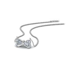 Style: Heart Bowknot Occasion: Wedding Anniversary Christmas Birthday Mother's Day Valentine Day Best For: Daughter Mother Grandmother Wife Sister Girlfriend Shimmering with your affection, this Pendant shoots straight to her heart. Crafted in sterling silver, The 2 heart bow diamond necklace splendidly portrays two heart shaped diamonds placed in opposite direction forming a bow type pattern. Two hooks are provided in the pendant for suspending it in a chain, Elegant and feminine, this stylish Fancy Diamond Pendant, Heart Stone, Daughter Mother, Swarovski Stones, Stylish Bracelet, Heart Shaped Diamond, Fancy Diamonds, Two Hearts, Stone Heart