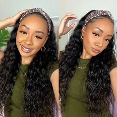 Brazilian Water Wave Headband Wig Natural Human Hair Wigs With Head Band Natural Hair Headbands, Elegant Headband, Virgin Hair Wigs, Headband Wig, Natural Human Hair, Wig Human Hair, Half Wigs, Headband Wigs, Hair Density