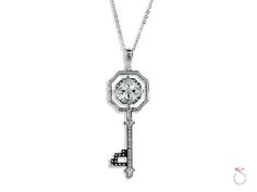 Diamond Key Pendant Online Sale Price White Gold Set, Key Pendant, Black Enamel, Gold Finish, White Gold Diamonds, Gold Pendant, Diamond Necklace, 18k Gold, White Gold