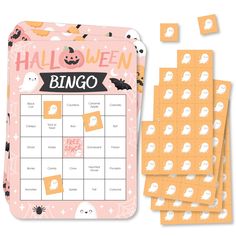 a halloween themed calendar with pumpkins and ghost faces on it, surrounded by stickers