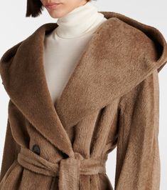 Find MAX MARA Eliana Alpaca And Wool Coat on Editorialist. Material: 62% alpaca wool, 38% wool. Care instructions: dry clean. Made in Romania. Designer color name: Dark Honey. Lining: 69% acetate, 31% cupro. Luxury Brown Cashmere Outerwear, Brown Luxury Cashmere Outerwear, Chic Mohair Winter Outerwear, Chic Mohair Outerwear For Winter, Elegant Alpaca Outerwear For Fall, Brown Wool Fur Coat For Winter, Brown Wool Outerwear With Shawl Collar, Elegant Alpaca Outerwear For Winter, Elegant Mohair Outerwear For Fall