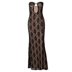 Please refer to our sizing chart for a guideline when choosing a size. 5 business days order processing time. 90% polyester 10% spandex Maxi Length Hollow Out Dress For Night Out, Elegant Hollow Out Maxi Dress, Elegant Maxi Length Hollow Out Dress, Hollow Out Lace Dress For Night Out, Lace Hollow Out Dress For Night Out, Strapless Lace Maxi Dress For Prom, Lace Bodice Maxi Dress For Night Out, Lace Maxi Dress For Date Night, Fitted Strapless Dress With Hollow Out