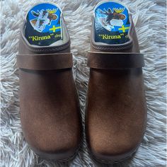 Bough On A Trip To Sweden - Stunning But Bought A Half Size Too Small. Never Worn. Brown Round Toe Clogs For Outdoor, Mule Clogs, Mules Shoes, Sweden, Clogs, Women Shoes, Women Shopping, Color