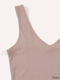 Eromis - Womens Solid Simple Tank Top - Elegant V Neck Sleeveless Summer Blouse for Casual Wear Summer Seamless Sleeveless Crop Top, Seamless Summer Vest, Sleeveless Seamless Summer Tops, Seamless Sleeveless Tank Top For Vacation, Seamless Sleeveless Beach Camisole, Simple Tank Tops, Summer Blouse, Summer Blouses, Collar Styles